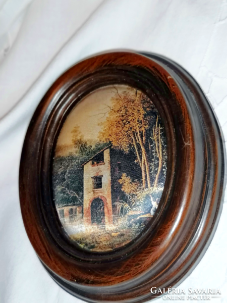 Vintage miniature landscape silk screen print