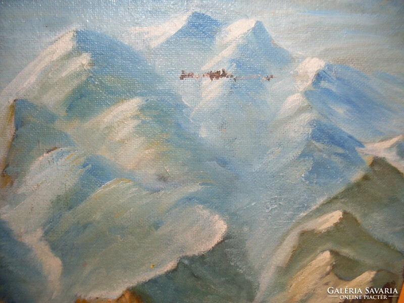 Tájkép olaj festmény farostra festve 71x57cm