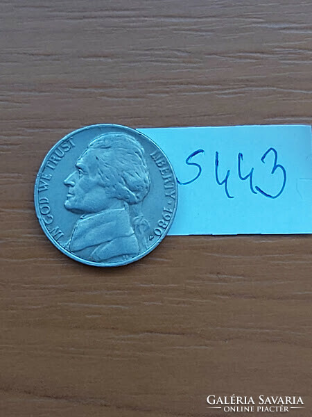 USA 5 CENT 1980  'P' verdejel Philadelphia  JEFFERSON  S443