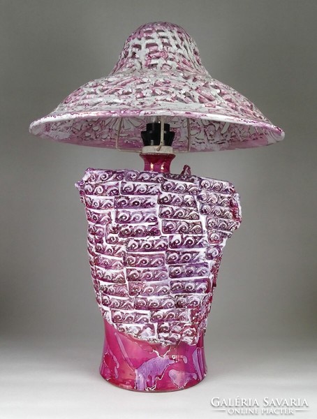 1K605 Iparművészeti rózsaszín kerámia lámpa 55 cm
