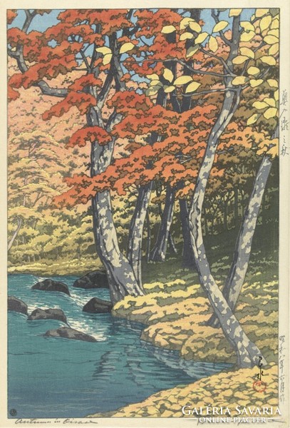 Kawase Hasui - Őszi táj - vászon reprint