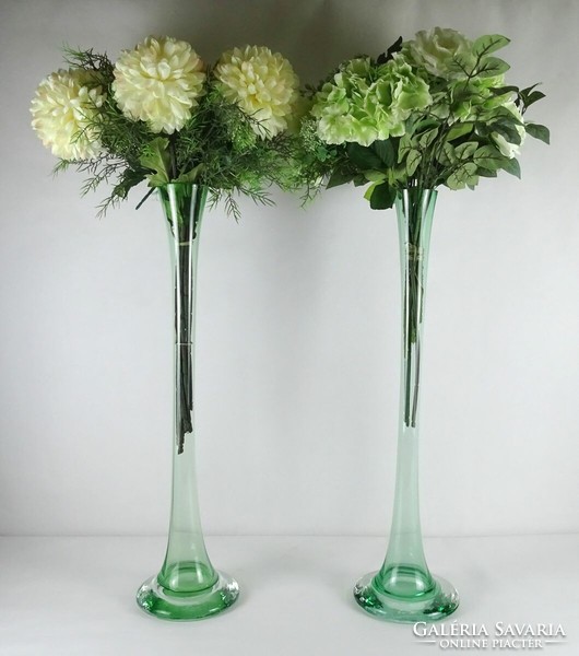 1K607 Esküvői virág dekoráció virágcsokor üveg váza pár 100 cm