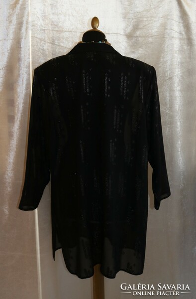 Black casual blouse, in exclusive design for ladies size 3xl-52/54/56