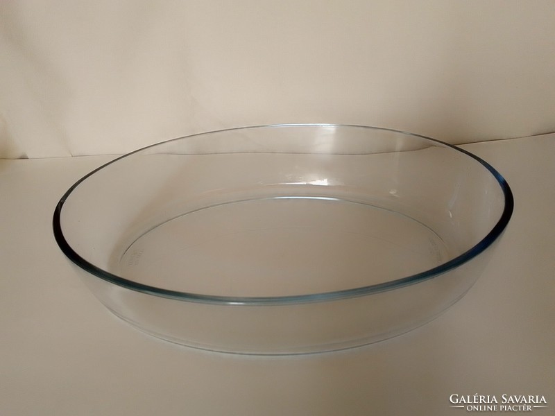 Oval, large heat-resistant glass baking dish, 'Jénai', 30x21x6 cm, marked, Brazilian, flawless