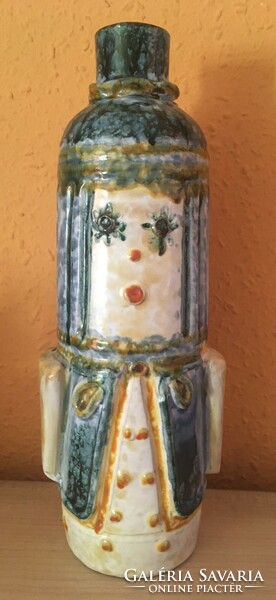Industrial artist - mid-century vase - marked: Erzsébet Fórizsné Sarai
