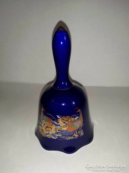 Blue porcelain peacock pattern table bell 12 cm (/9k-1)