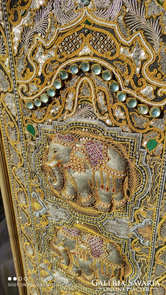 One and a half meter kalaga Burmese good luck elephant pattern large hand made wall picture tapestry