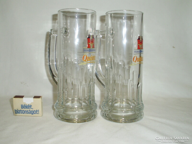 Két darab 0,4 literes üveg sörös korsó - együtt - "Feldschlösschen"
