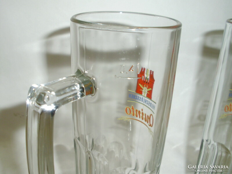 Two 0.4 liter glass beer mugs - together - 