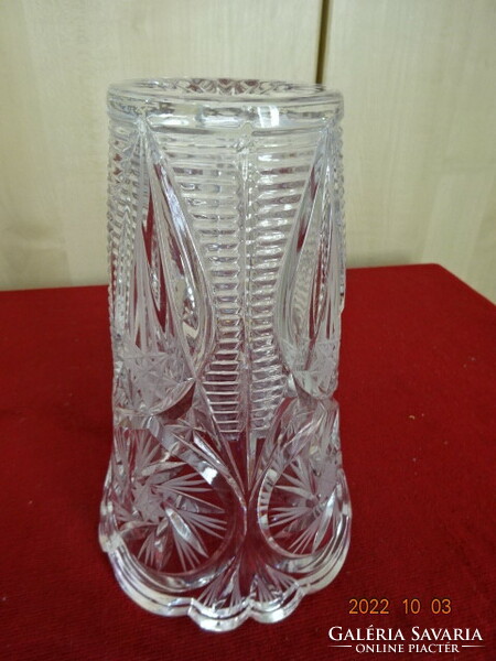 Ajkai kristály üveg váza, felső átmérője 13 cm. Vanneki! Jókai.