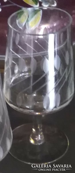 4db csiszolt üveg likőrős pohár