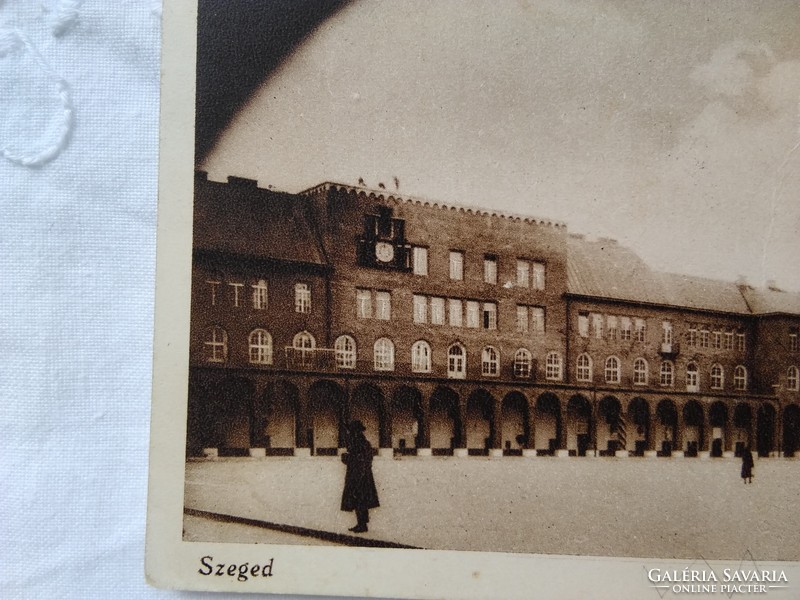 Antique Hungarian sepia postcard / photo card Szeged Memorial Hall (pantheon) approx. 20s-30s