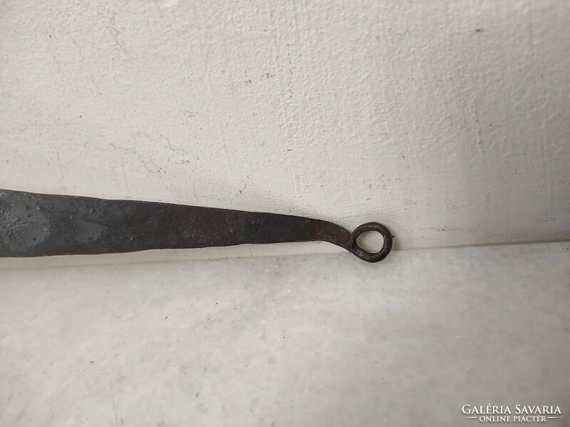 Antique kitchen utensil tool with handle, wrought iron handle, tinned red copper 960 6072