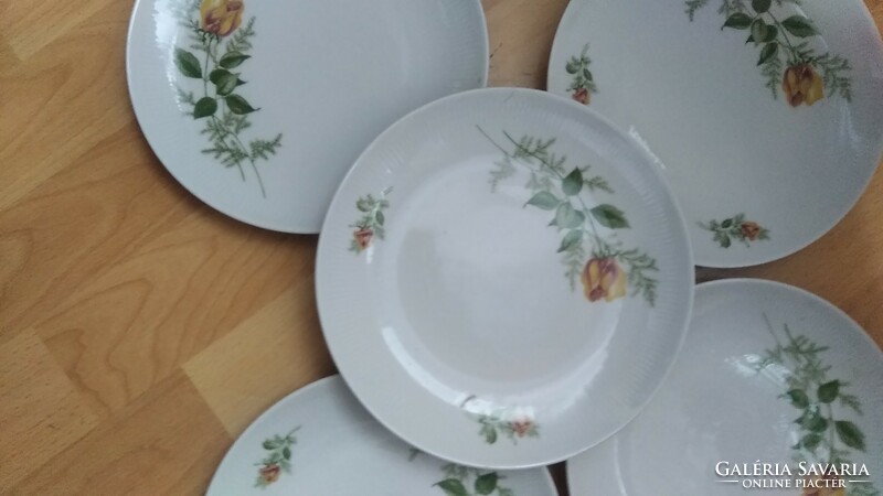 Yellow rose plate 5 pieces