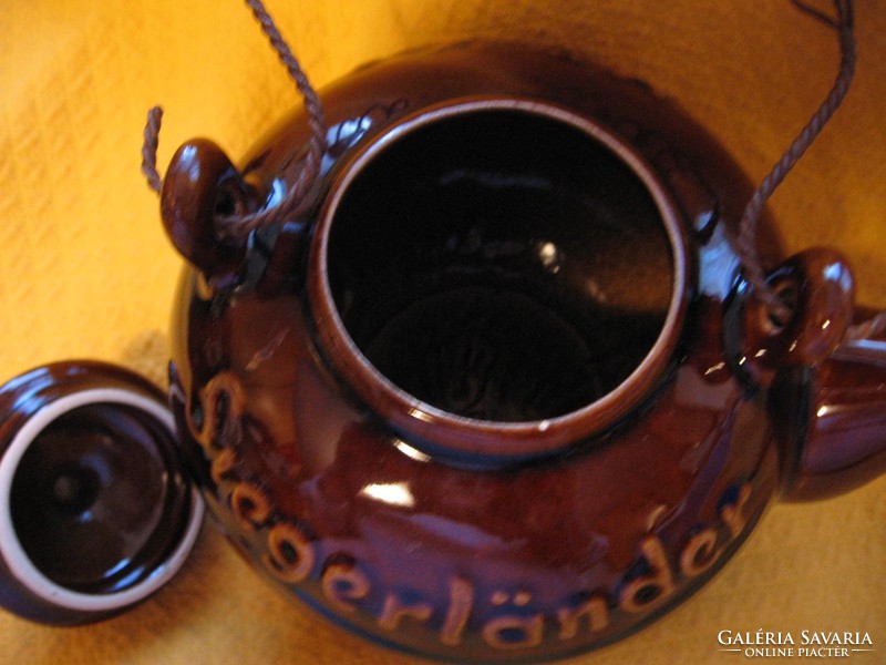 Eredeti tradicionális Siegerlander Mackes M. Bucholz nagy kézműves teás kanna