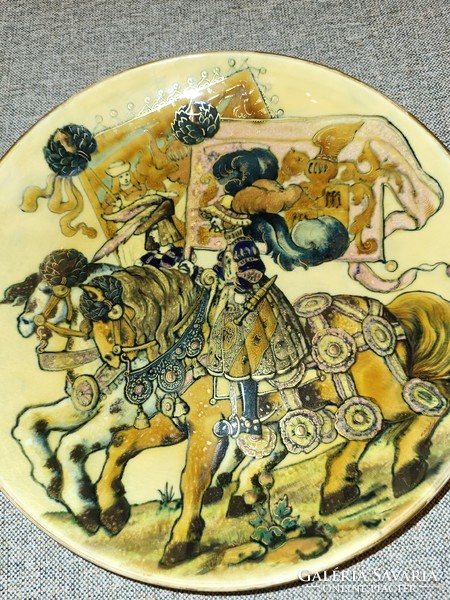 Zsolnay's special knight significant decorative plate