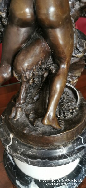 Nimfa és Faun - bronz szobor műalkotás