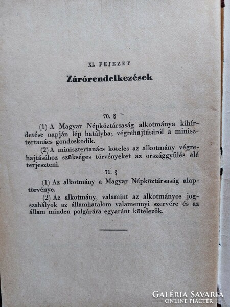 The constitution of the working people (Mátyás Rákosi's 1949 speech)