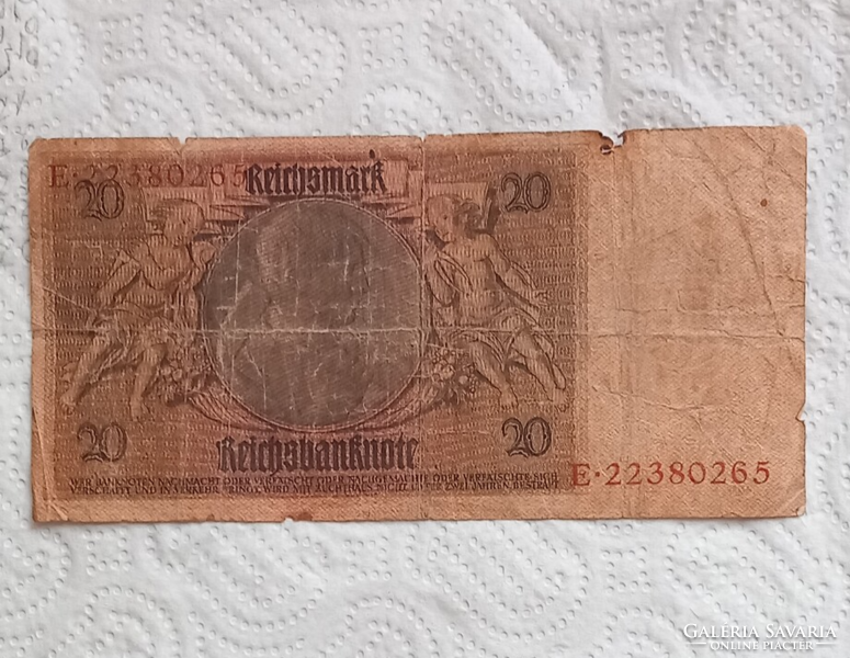 Old German 1 /fine/ rentenmark /1933/ paper money