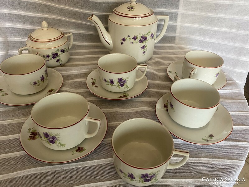 Zsolnay violet tea set