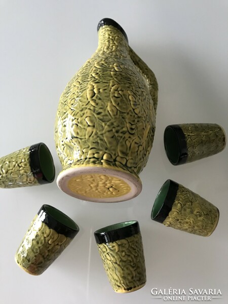 Retro ceramic liqueur or grappa set, marked