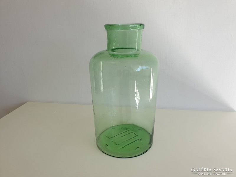 Régi vintage nagy zöld befőttes dunsztos üveg 10 L literes