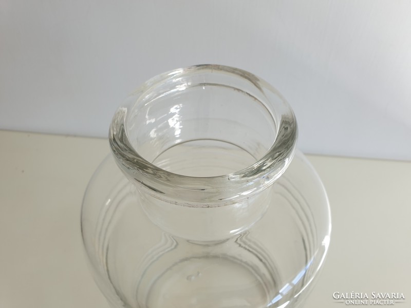 Old vintage canning dunst glass 8 liter barrel shape with striped convex pattern