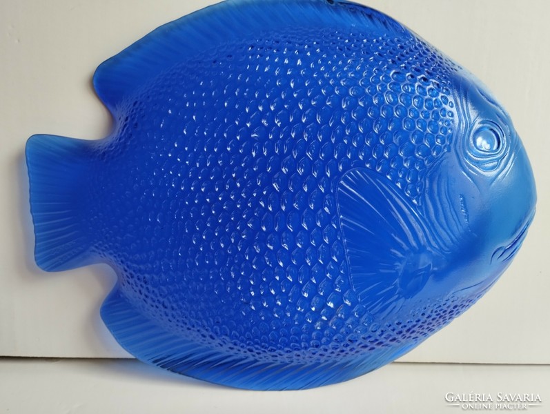 Dekoratív kék halacska üvegtányér 2 db