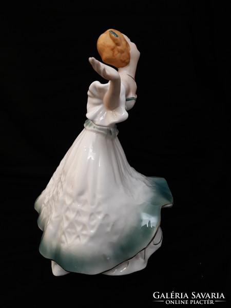 Porcelán Táncoló Balerina - Román, jelzett, porcelán szobor, figura, nipp