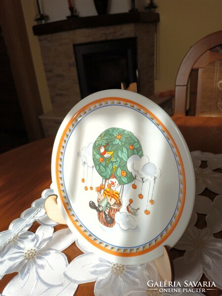 Alföld green clown children's plate with fairy tale pattern