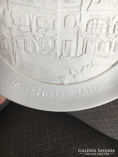 Herend Lithofan Plate, 125th Anniversary, with Herend Manufactory Building