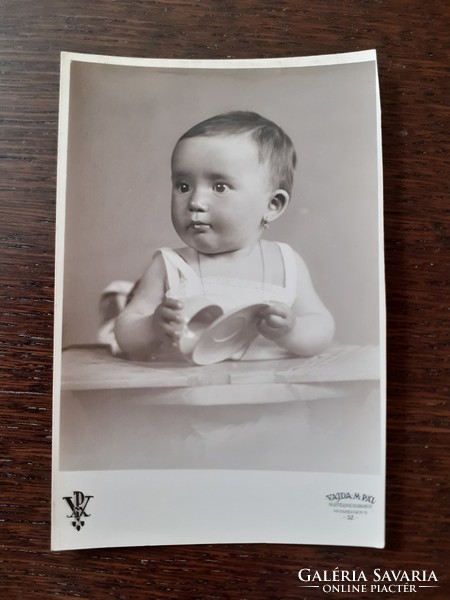 Old children's photo of little girl in voivodship m. Paul Budapest photo