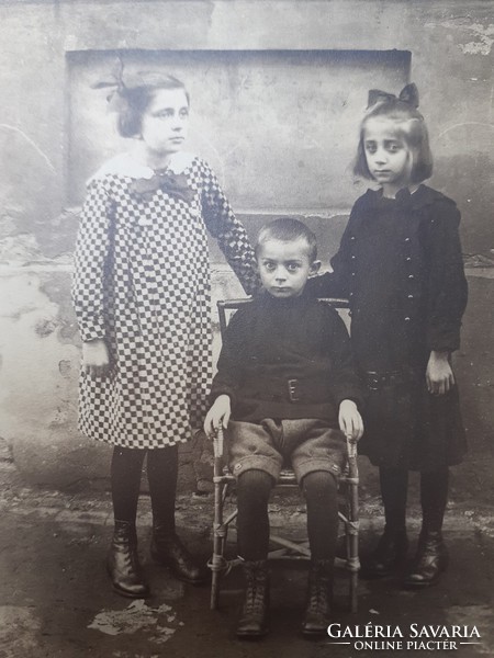 Old children's photo vintage photo of little girls little boy