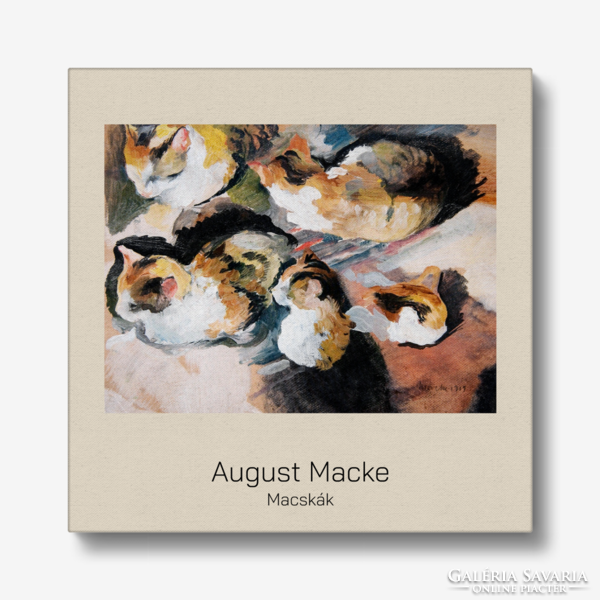 August macke - cats - quilted canvas reprint