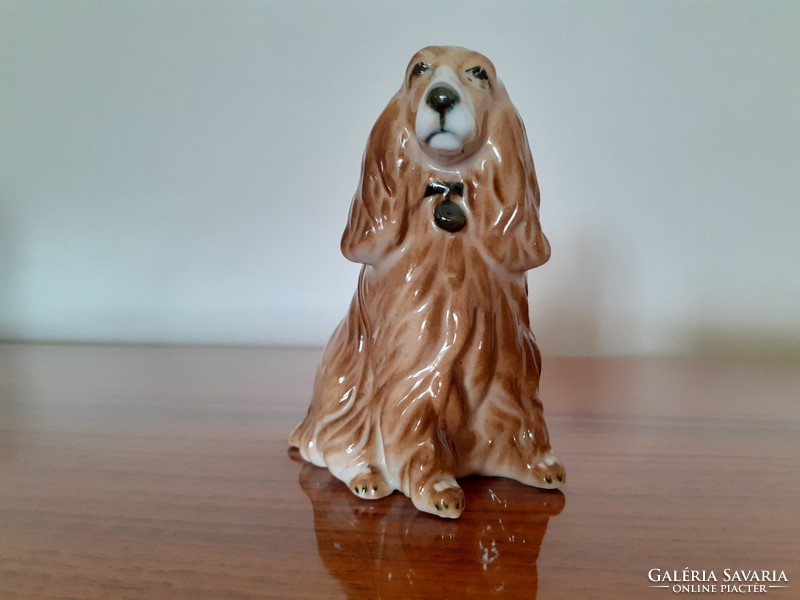 Old zsolnay porcelain dog spaniel animal figure