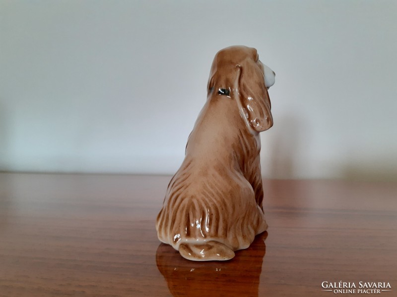Old zsolnay porcelain dog spaniel animal figure