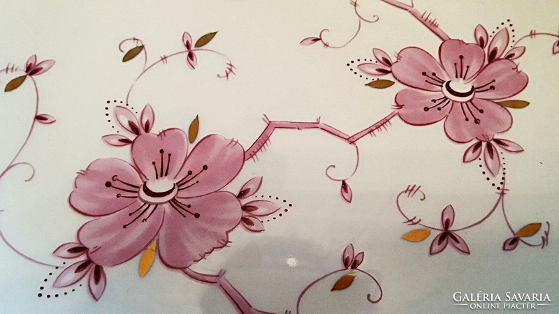 Régi Wallendorfi porcelán virágos csésze tányér 3 db
