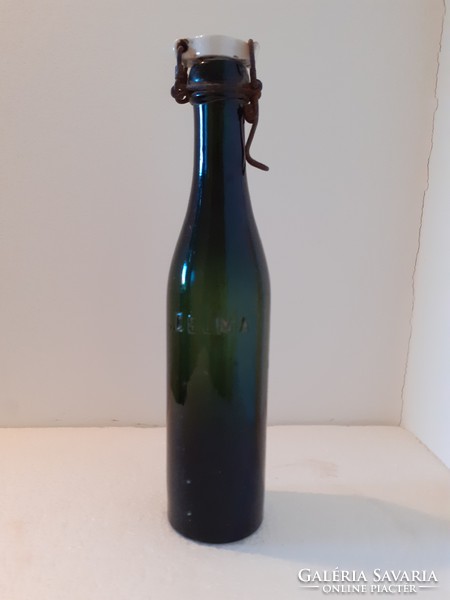 Old bottle with delma inscription buckled glass southern Hungarian r.T. Pécs