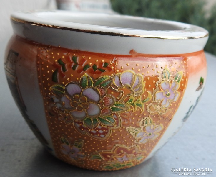 Vintage kínai porcelánzománcos mini kaspó