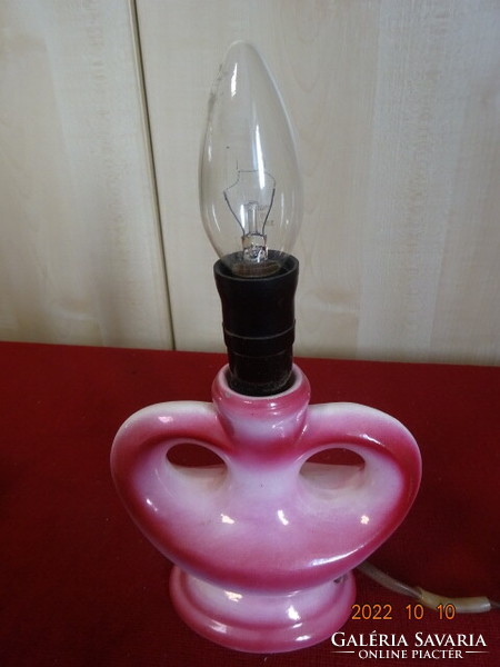 Magyarszobatfai Kézműves porcelán asztali lámpa, rózsaszín. Vanneki! Jókai.