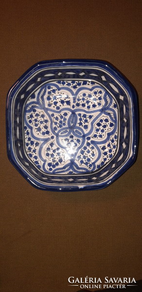 Kék mintás arab porcelán kínálótál