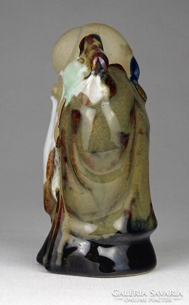 1J385 Oriental sage ceramic statue 10.7 Cm