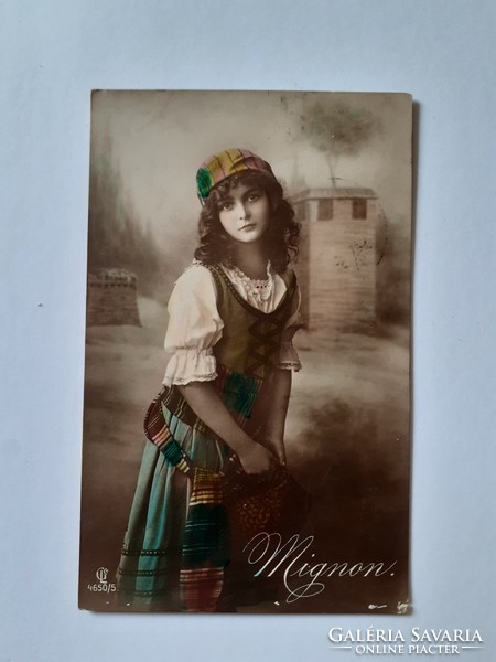 Régi Mignon fotó képeslap 1914 levelezőlap hölgy