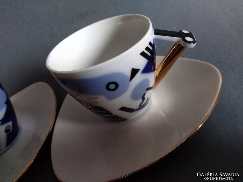 Jiri lastovicka contemporary/postmodern 'delta' coffee cup pair, 1988 atelier lesov