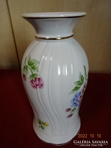 Hollóházi porcelán, Hortenzia mintás váza, magassága 21,5 cm. Vanneki! Jókai.