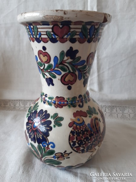 Baán Imre kakasos, tyúkos  kerámia váza