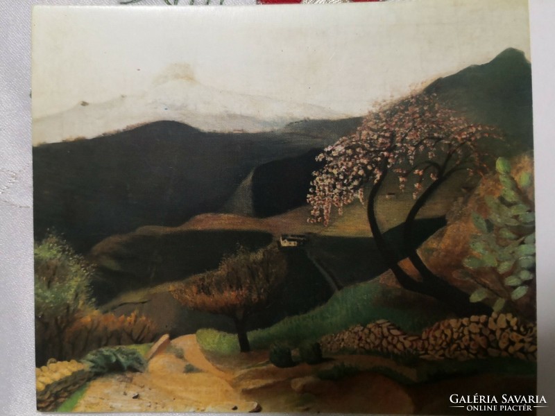 Csontváry Kosztka Tivadar-Mandulavirágzás/postatiszta retro képeslap 1973
