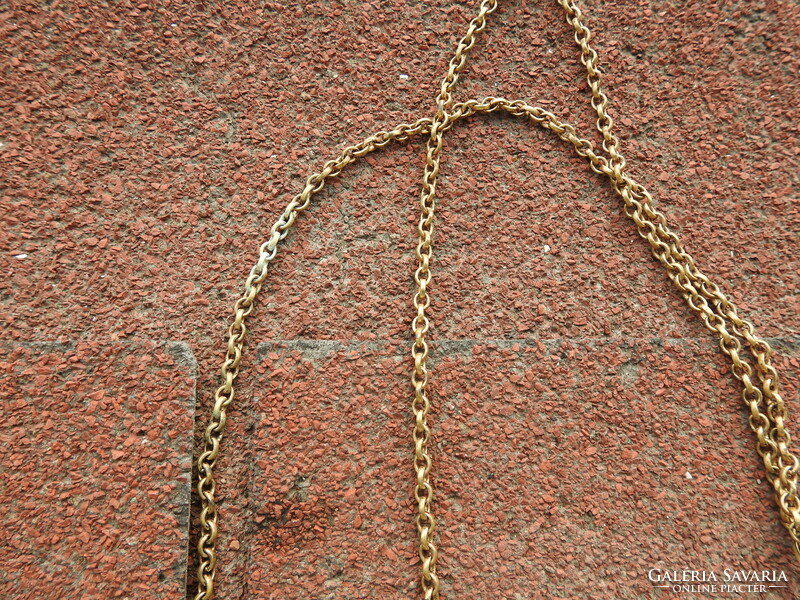 Antik hatalmas átlátszó köves réz függő - antik nyaklánc