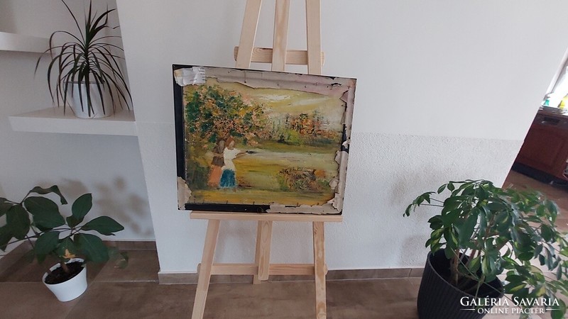(K) éva Dézsi's lovely portrait painting with a 56x45 cm frame