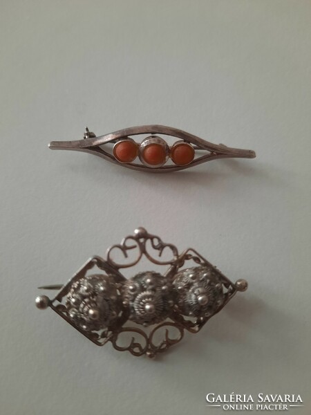 Antique silver brooches